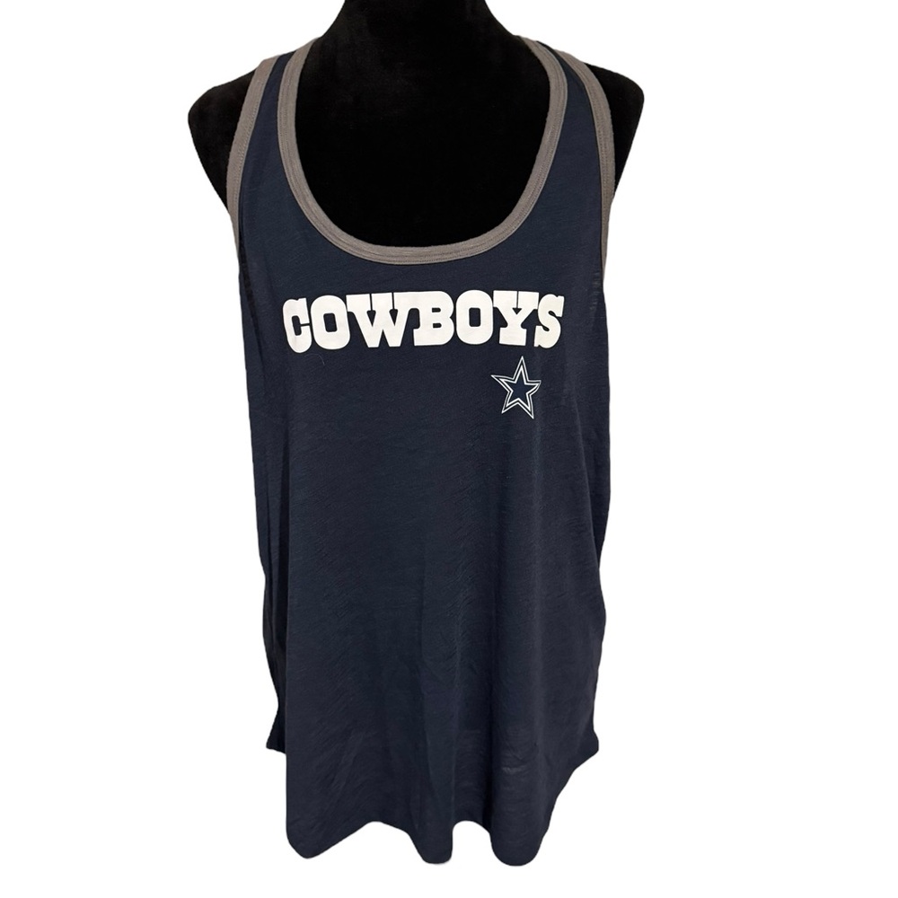 NFL Dallas Cowboys Team Apparel Navy and Gray Tank Top